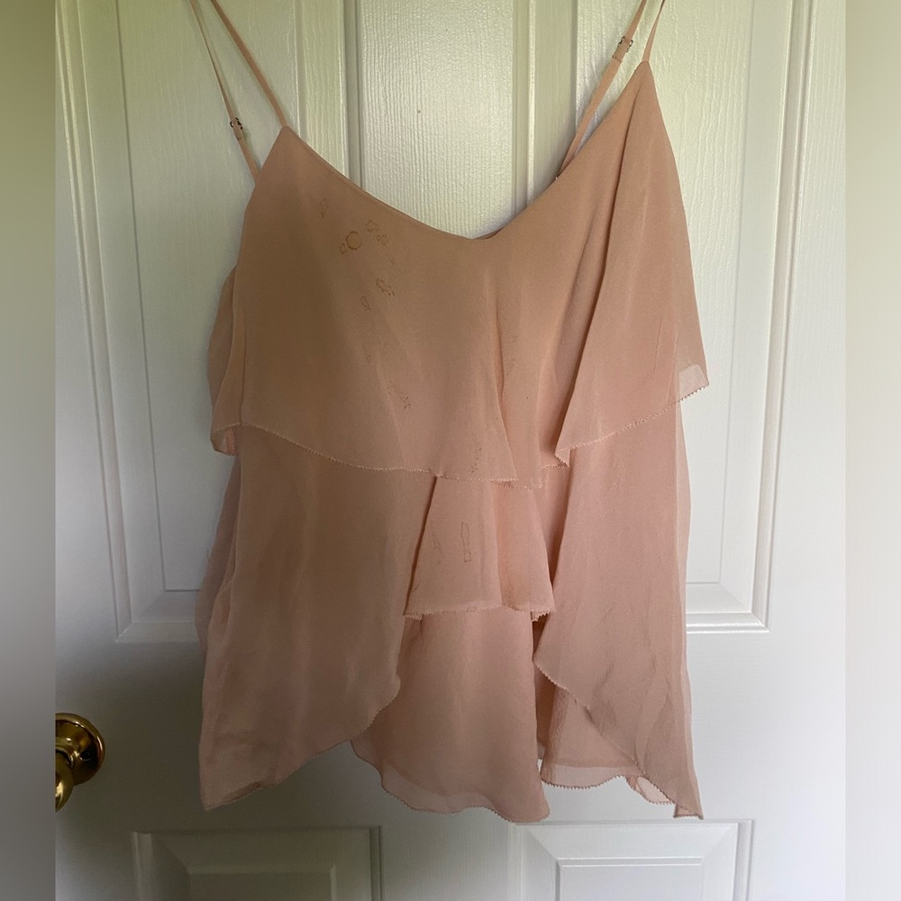 INTERMIX Light Pink Silk Tank Top, Small